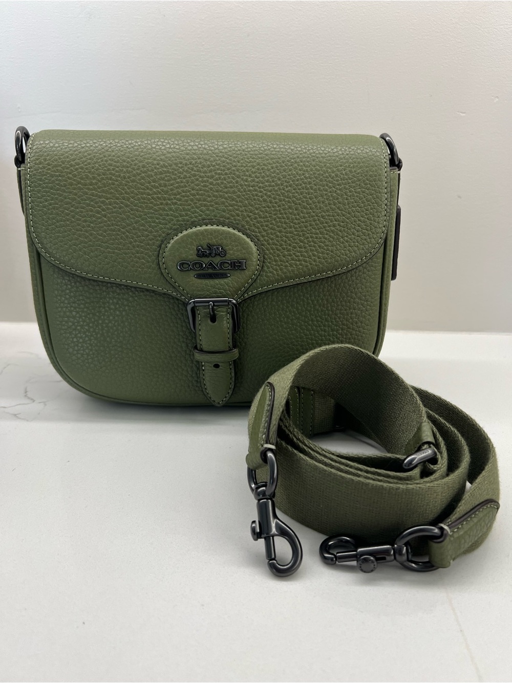 Coach Amelia Saddle Bag (CP107) in Military Green